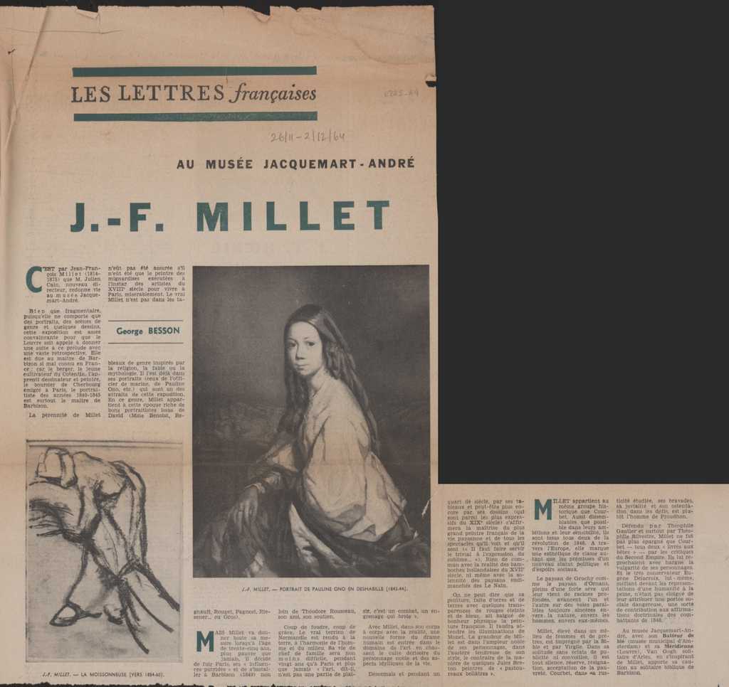“Au Musée Jacquemart André J. -F. Millet”