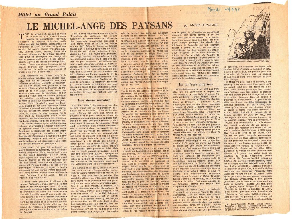 “Le Michel Ange des paysans”