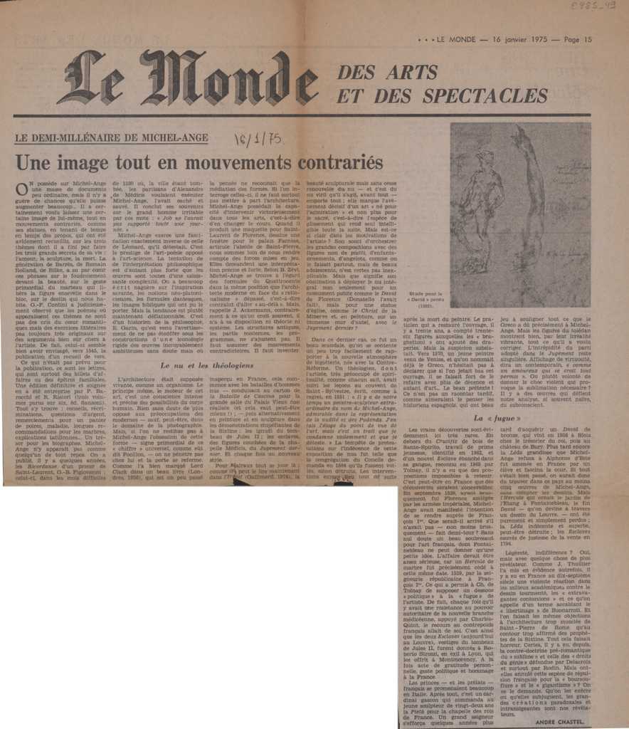 “Une image tout en mouvements contrariés”