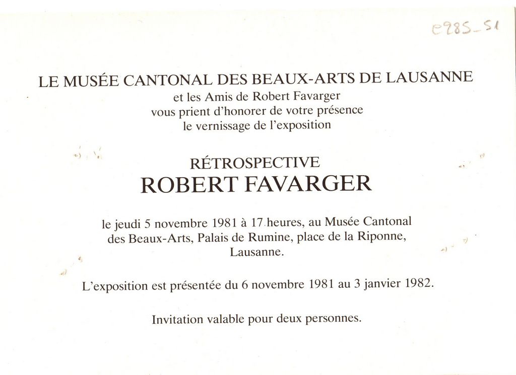 Έκθεση Robert Favarger