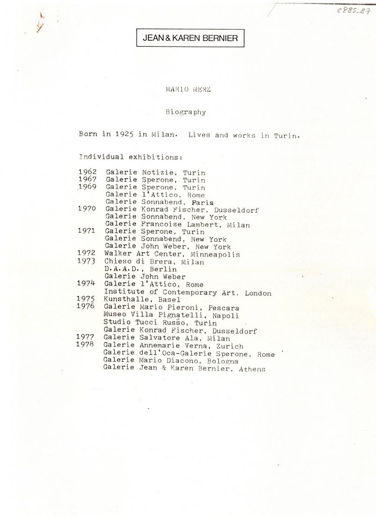 Έκθεση Mario Merz