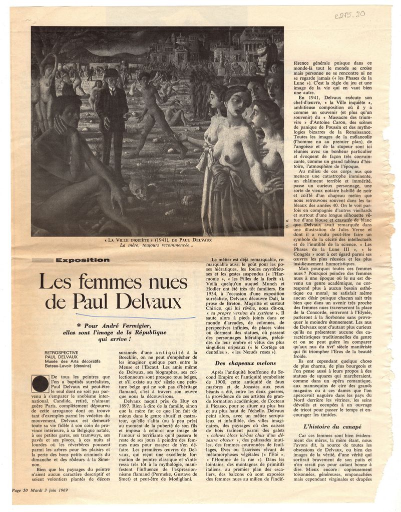 “Les femmes nues de Paul Delvaux”