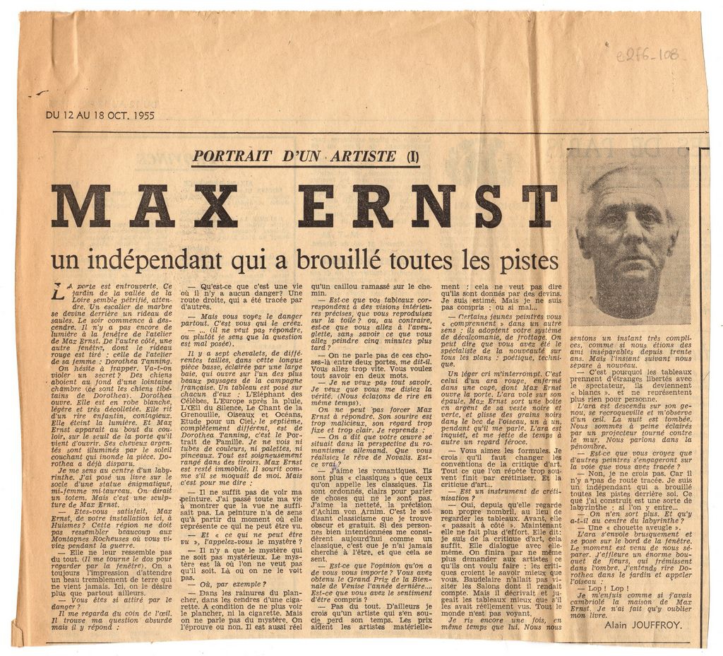 “Max Ernst. Un Indépendant qui a brouillé toutes les pistes”