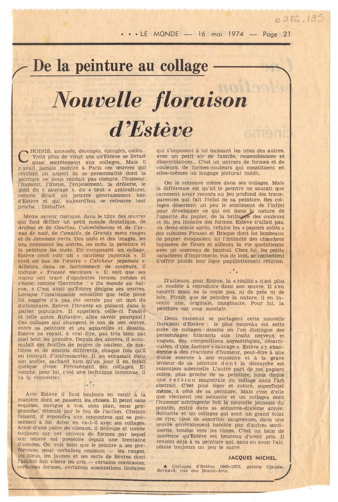 “Nouvelle floraison d’ Estève”