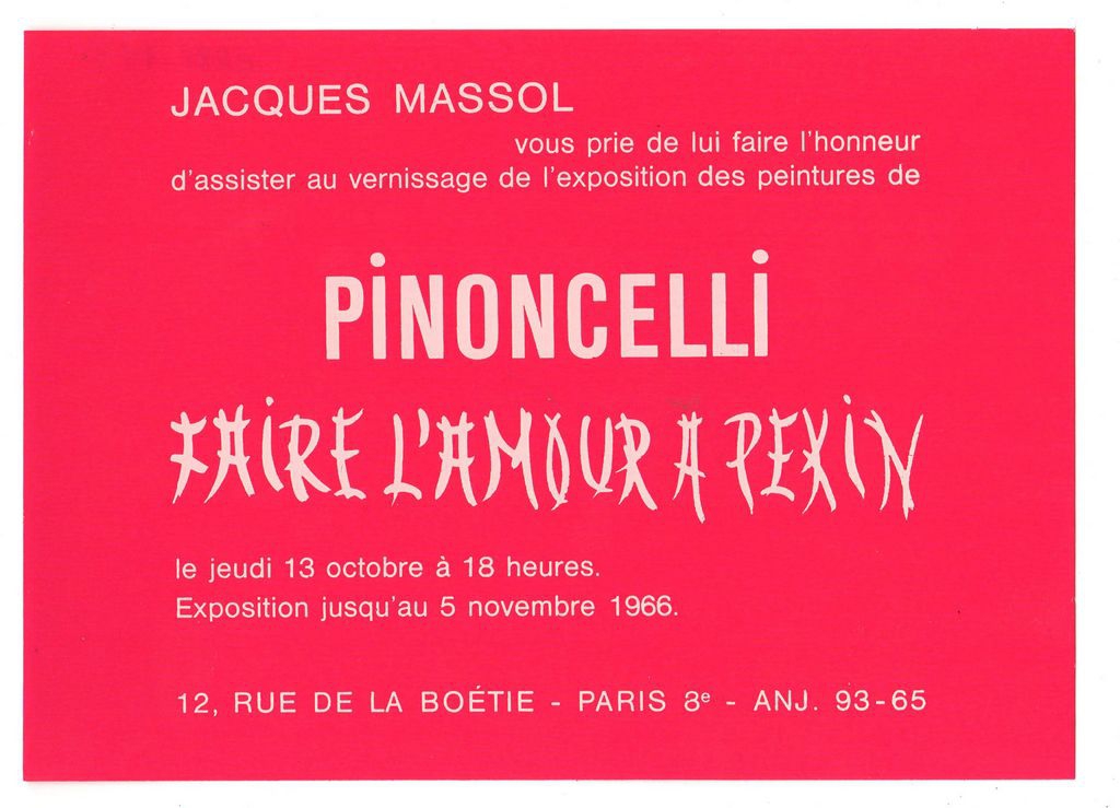 Έκθεση “Pinoncelli. Faire l’amour a Pekin”