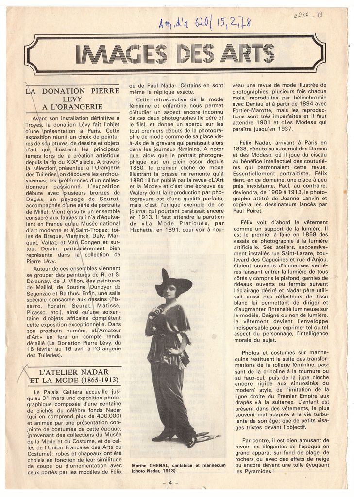 “L’atelier Nadar et la mode (1865-1913)”