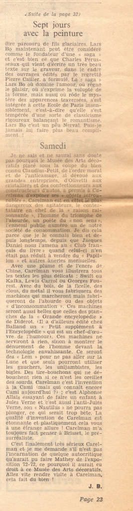 “Sept jours avec la peinture”