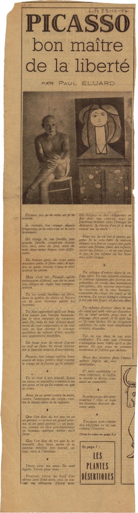 “Picasso bon maître de la liberté”