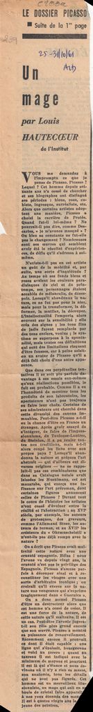 “Le dossier Picasso. Un mage”
