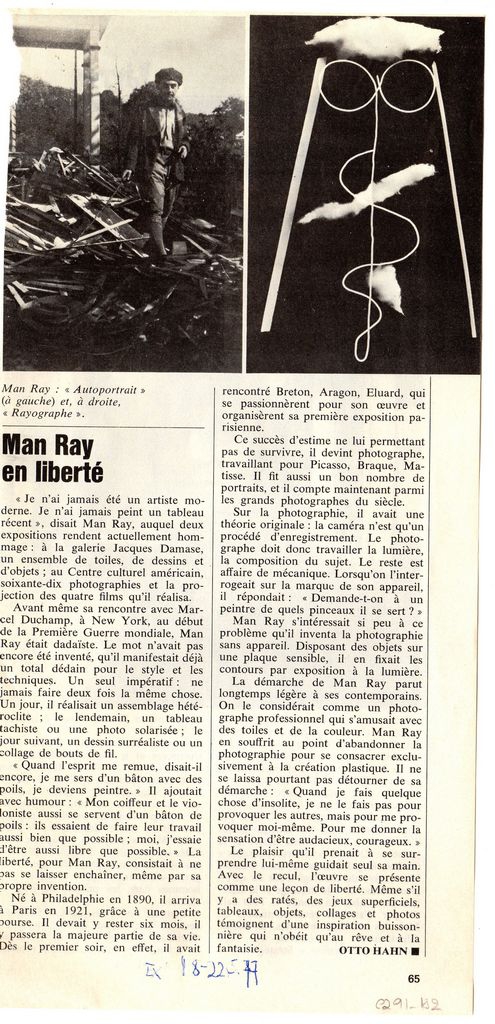 “Man Ray en liberté”