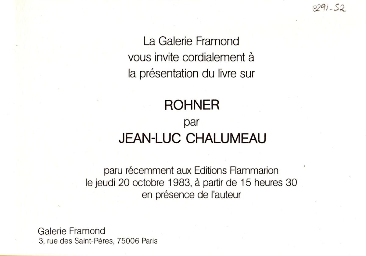 Παρουσίαση βιβλίου του Jean Luc Chalumeau για τον Georges Rohner