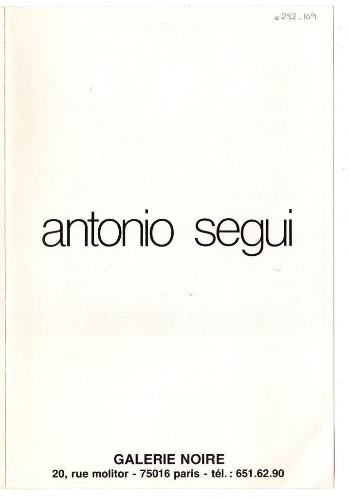 Έκθεση “Antonio Segui”