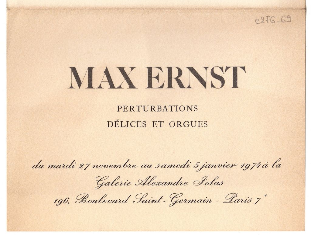 Έκθεση Max Ernst “Perturbations, délices et orgues”