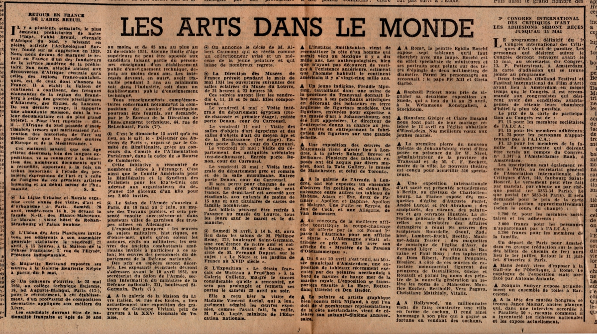 “Les arts dans le monde”
