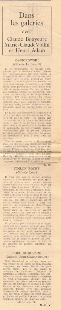 “Dans les galeries avec Claude Boyueure, Marie-Claude Volfin et Henri Adam”