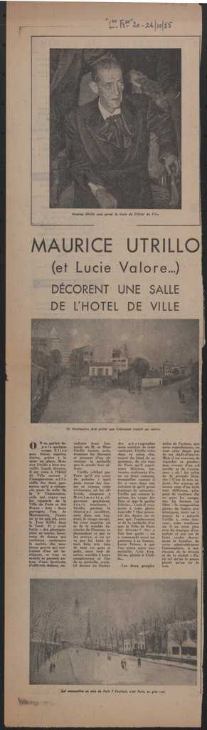 “Maurice Utrillo (et Lucie Valore…) décorent une salle d l’ Hôtel de Ville”