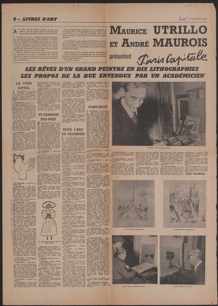 “Maurice Utrillo et André Maurois présentent Paris Capitale”