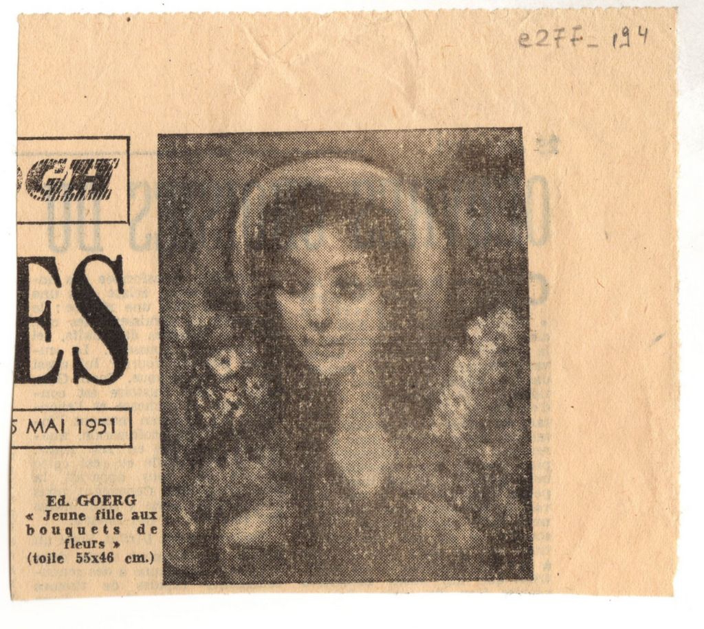 Αναπαραγωγή έργου του E. Goerg “Jeune fille aux bouquets de fleurs”