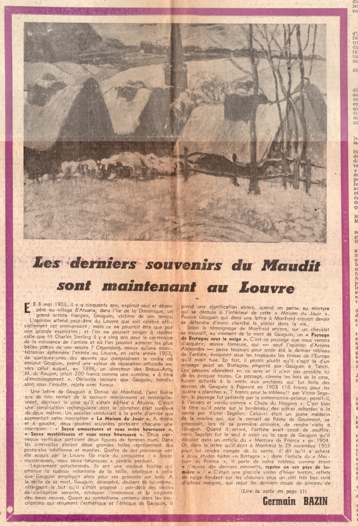 “Les derniers souvenirs du Maudit sont maintenant au Louvre”