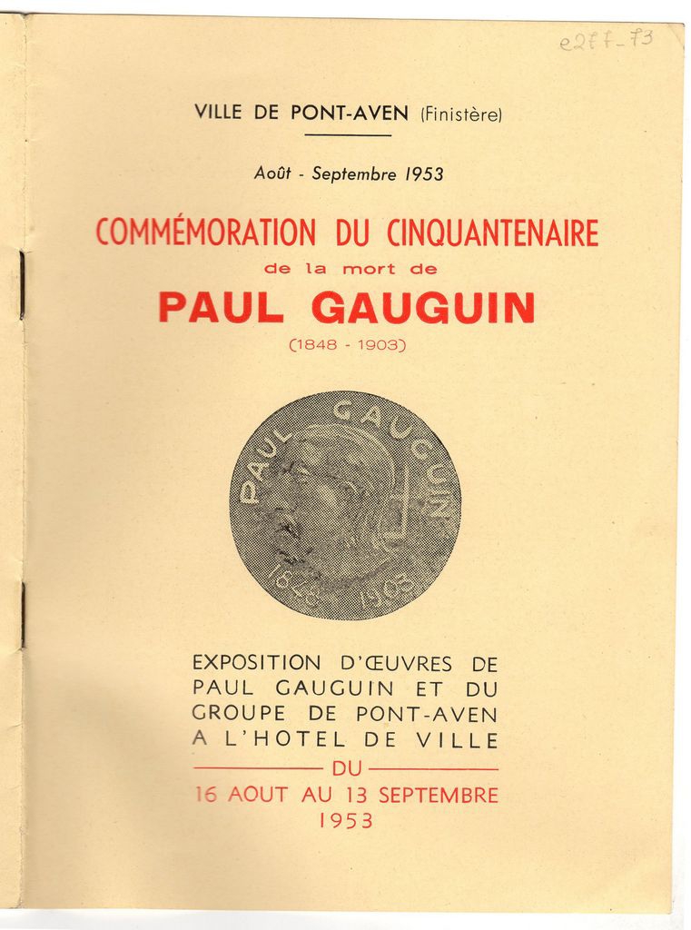 “Commémoration du cinquantenaire de la mort de Paul Gauguin (1848-1903)”