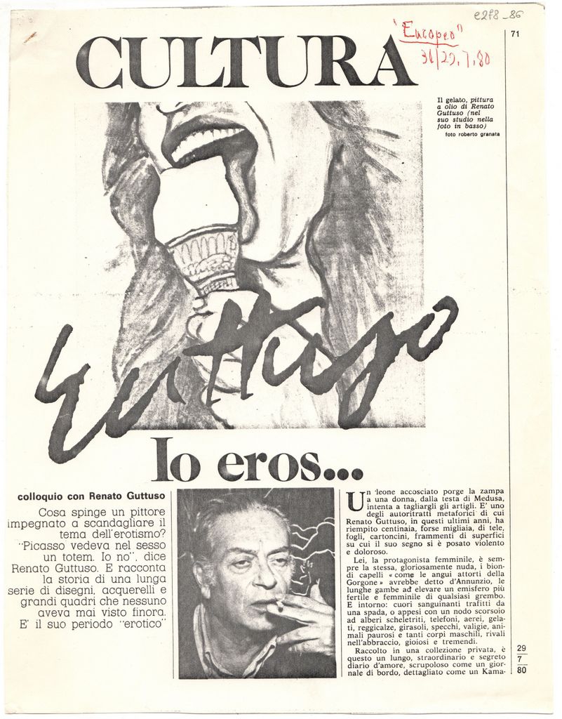 “Guttuso…lo eros…”
