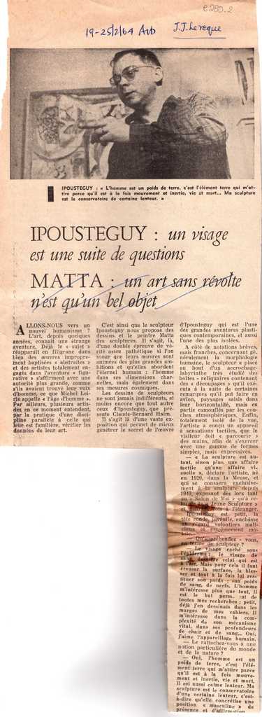“Ipousteguy: un visage est une suite de questions”