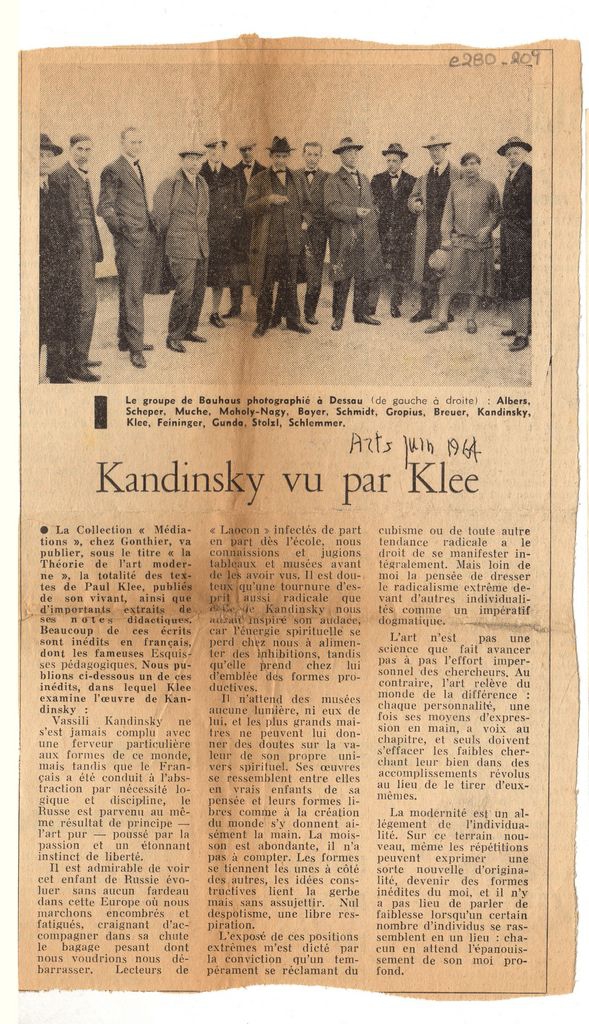 “Kandinsky vu par Klee”