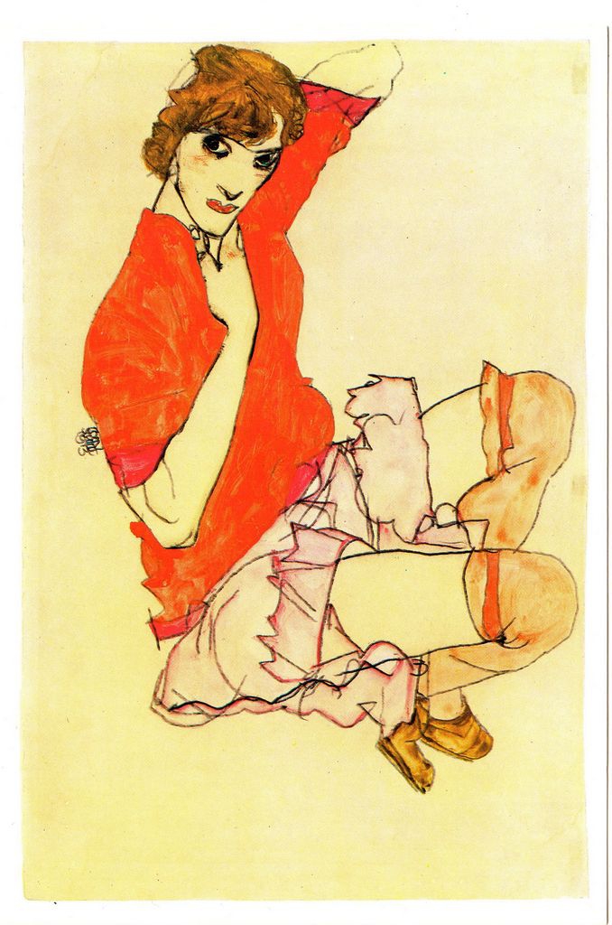 E. Schiele “Walli en blouse rouge”