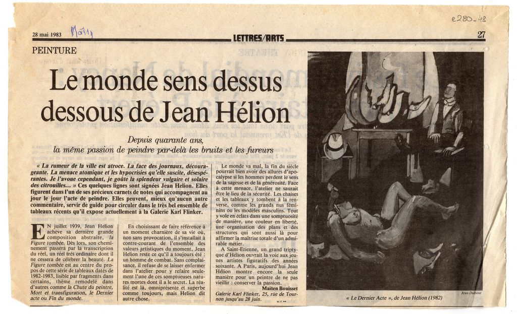“Le monde sens dessus dessous de Jean Hélion”
