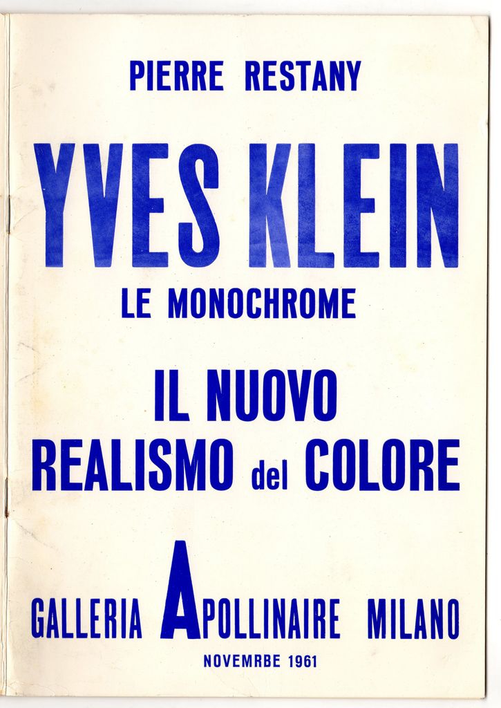 Έκθεση “Yves Klein. Le monochrome. Il nuovo realismo del colore”