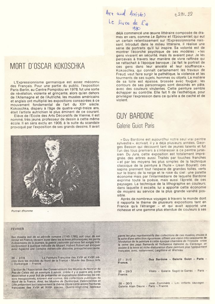 “Mort d’Oscar Kokoschka”