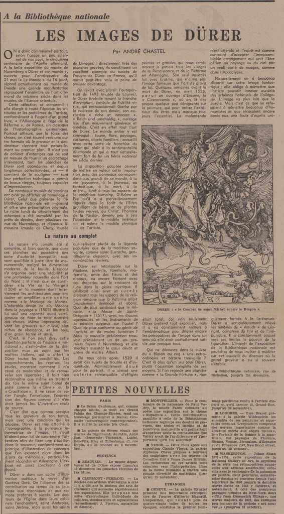 Εκθεσιολόγιο της περιόδου. Φθινόπωρο 1971