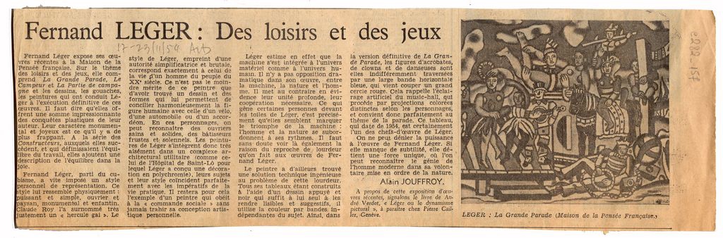 “Fernand Léger: des loisirs et des jeux”