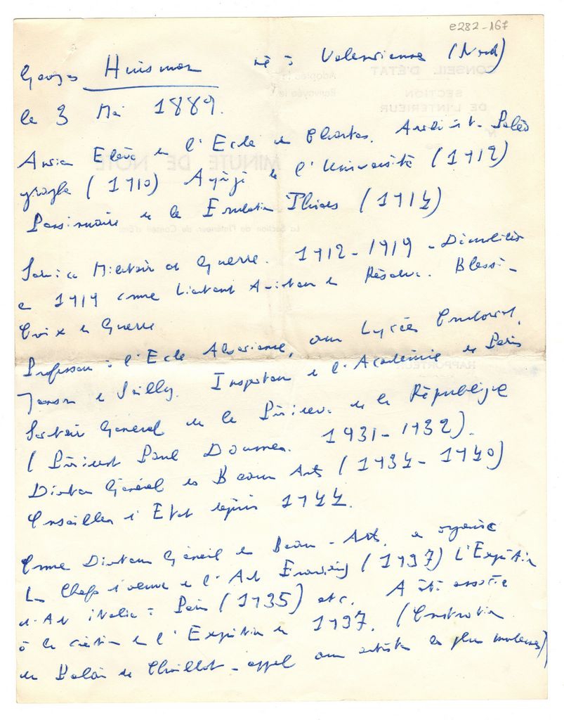 Βιογραφικό σημείωμα του Georges Huisman