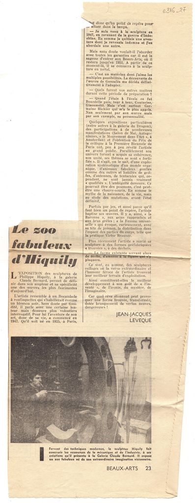 “Le Zoo fabuleux d’ Hiquily”