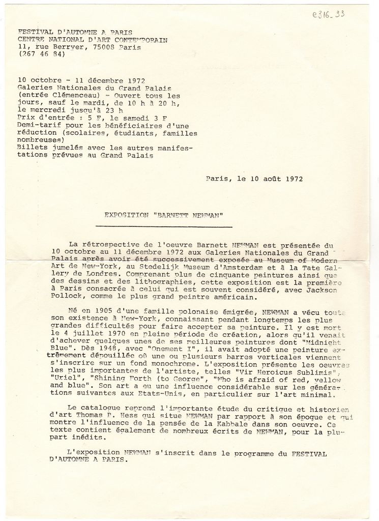 Έκθεση Barnett Newman