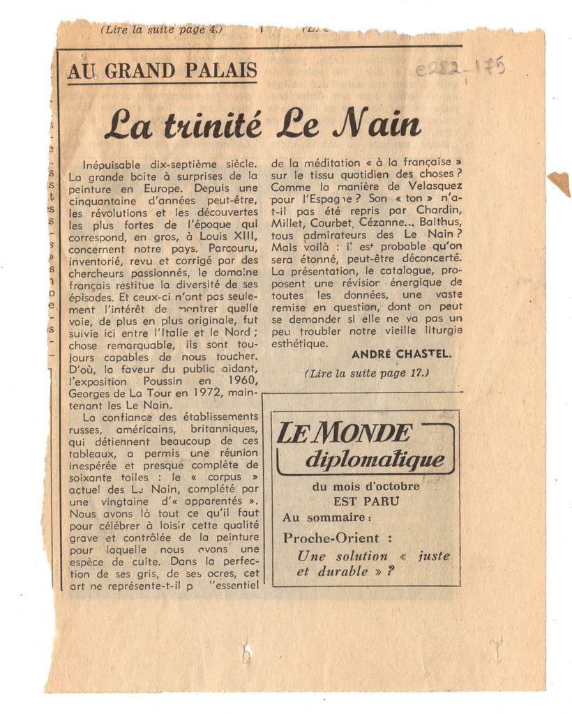 “La trinité Le Nain”