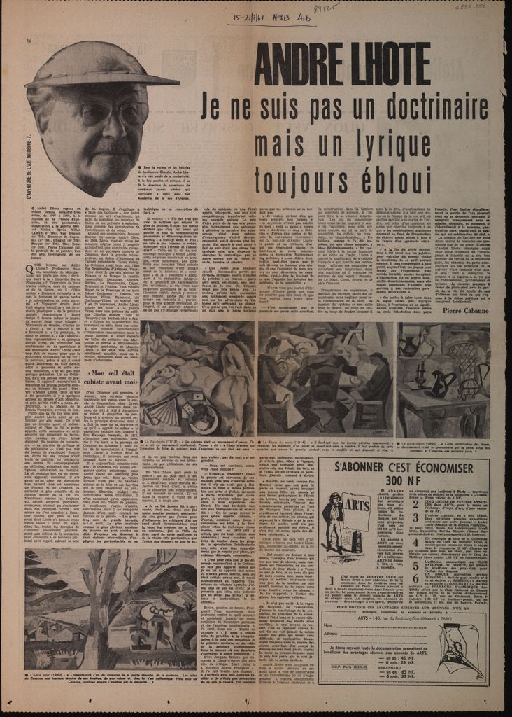 “André Lhote. Je ne suis pas un doctrinaire mais un lyrique toujours ébloui”