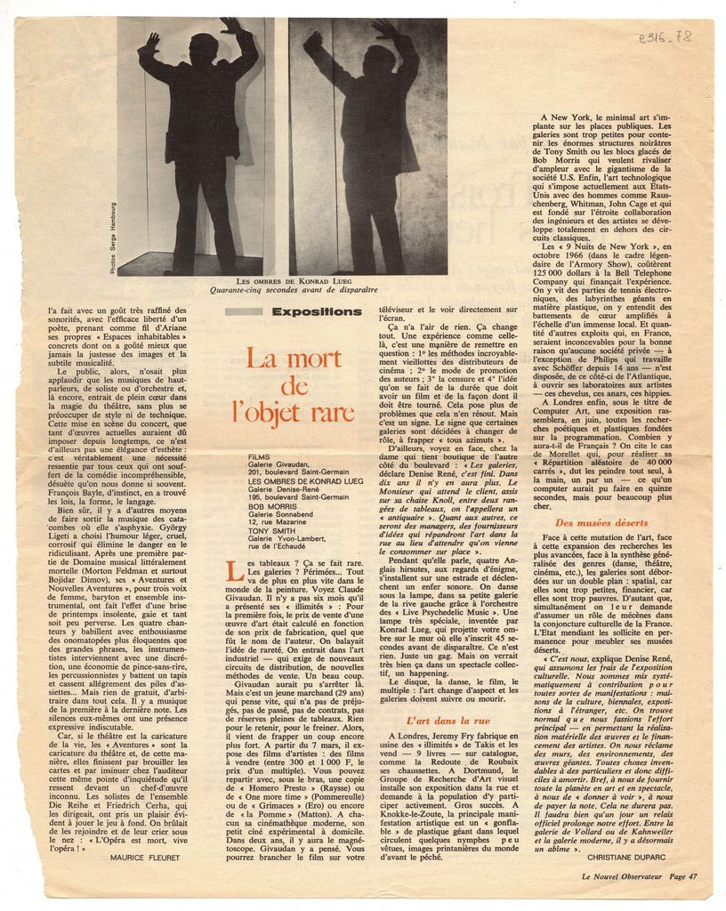 “La mort de l’ objet rare”