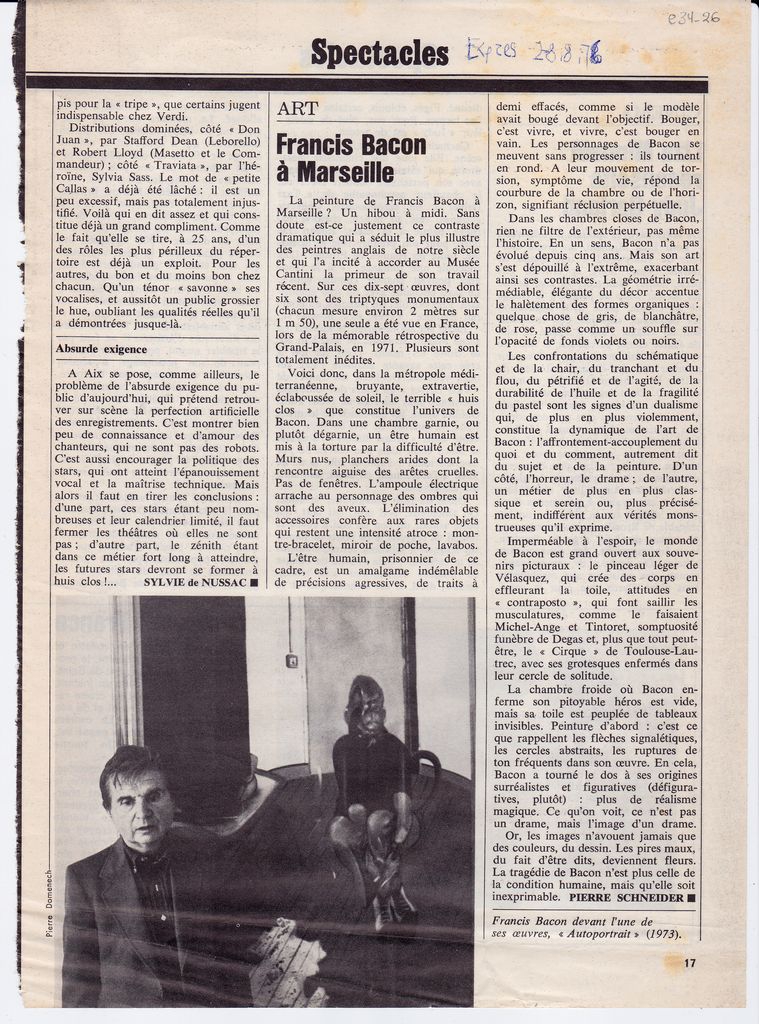 “Francis Bacon à Marseille”