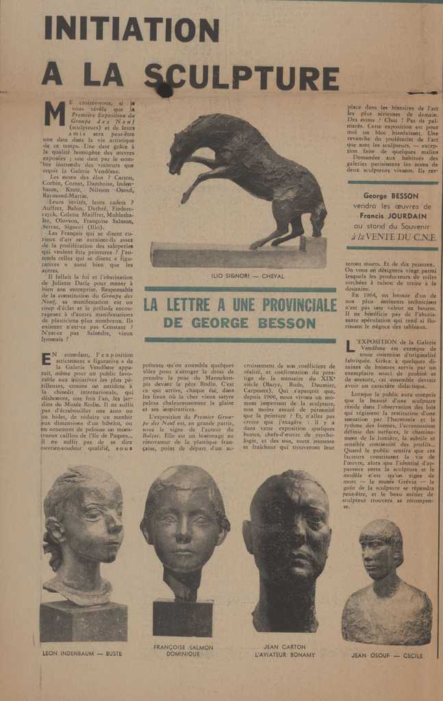 “Initiation à la sculpture”