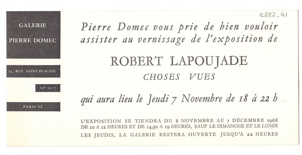 Έκθεση Robert Lapoujade “Choses Vues”