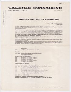 Έκθεση Larry Bell