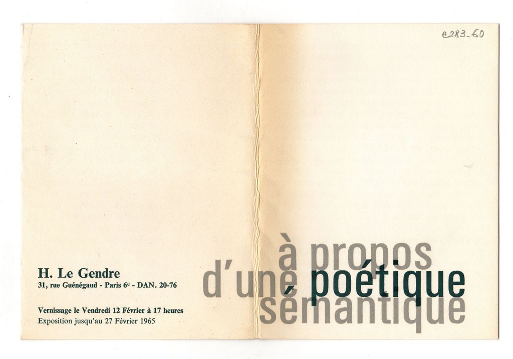 Έκθεση L. Lattanzi, “A propos d’une poétique sémantique”