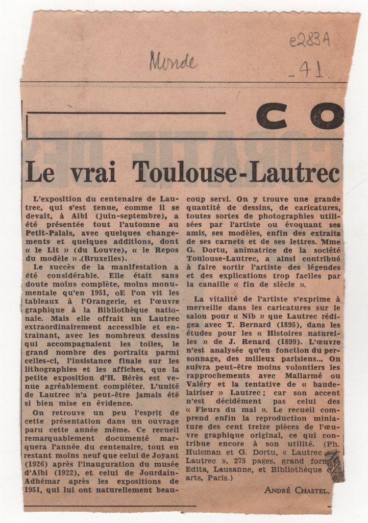 “Le vrai Toulouse Lautrec”