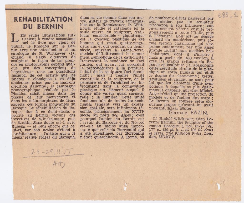 “Réhabilitation du Bernin”