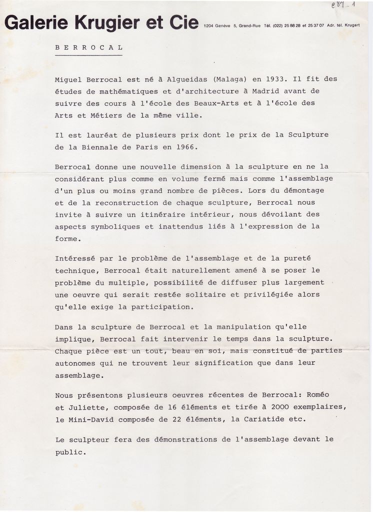 Έκθεση Miguel Berrocal