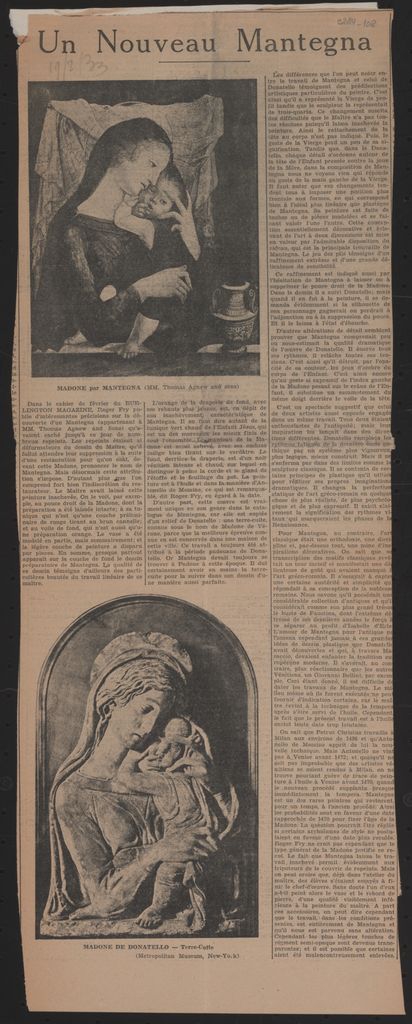 “Un Nouveau Mantegna”