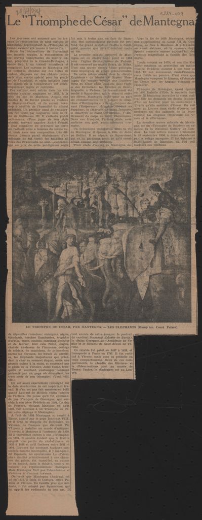 “Le Triomphe de César de Mantegna”