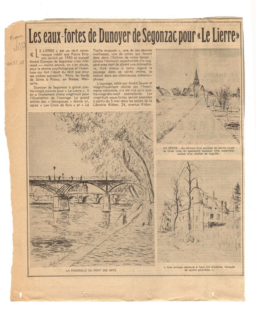“Les eaux-fortes de Dunoyer de Segonzac pour Le Lierre”